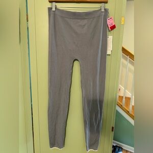 Lemon women’s knit legging / tights grey w/ lace trim new with tags size L